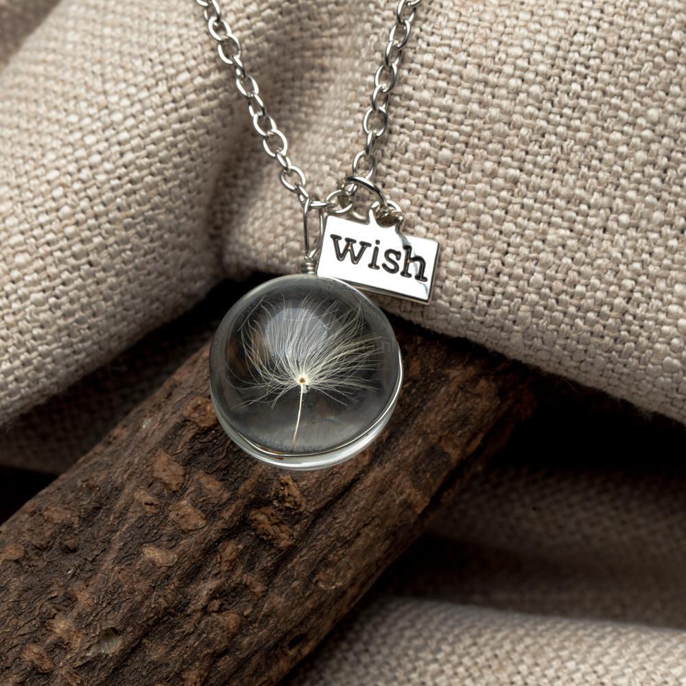 Wens Ketting - Paardenbloem Wish - Geblazen Glas-Paardebloem ketting-Zentana