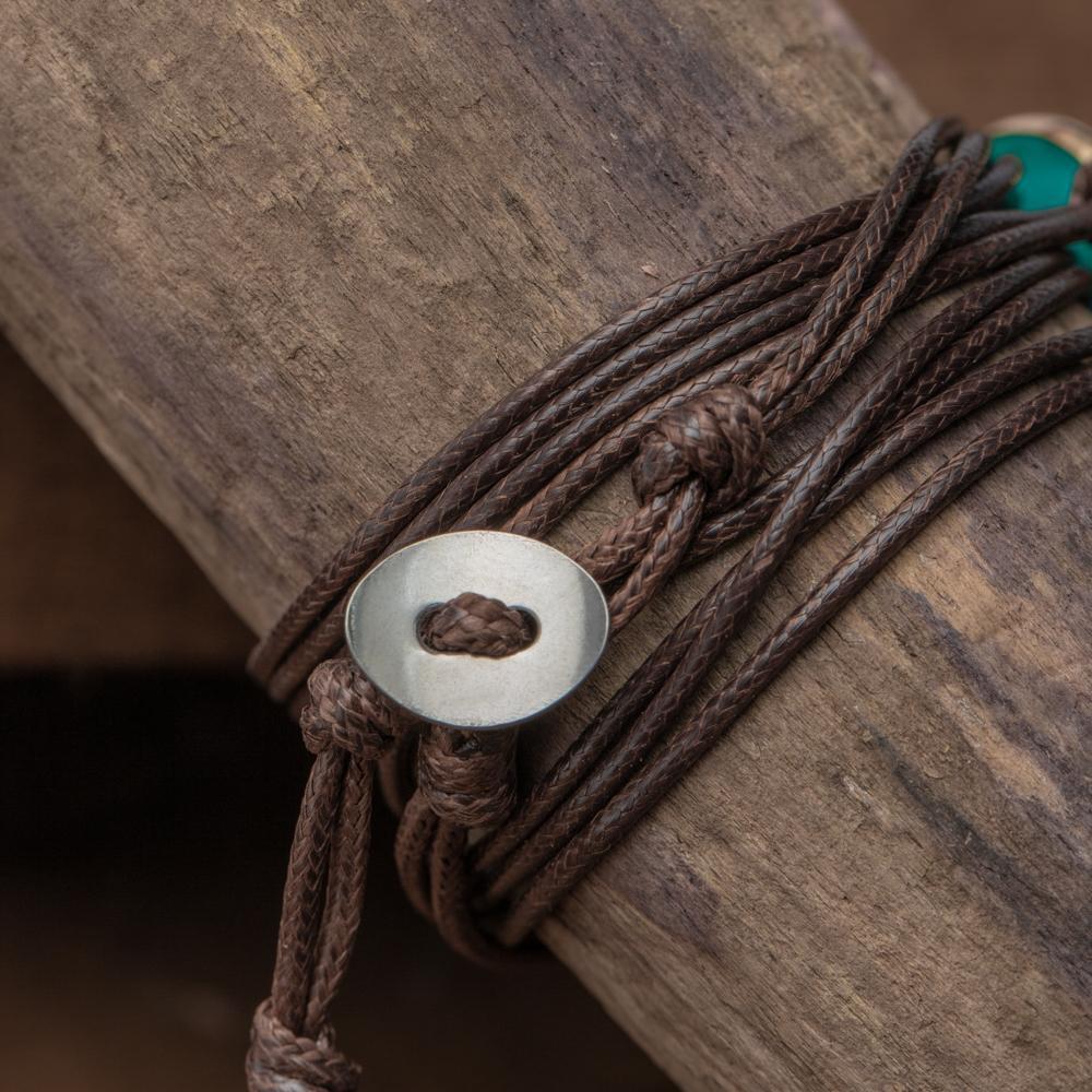Wikkelarmband Amazoniet - Polygoon Geslepen - Balans & Rust-Wikkelarmband Amazoniet-Zentana