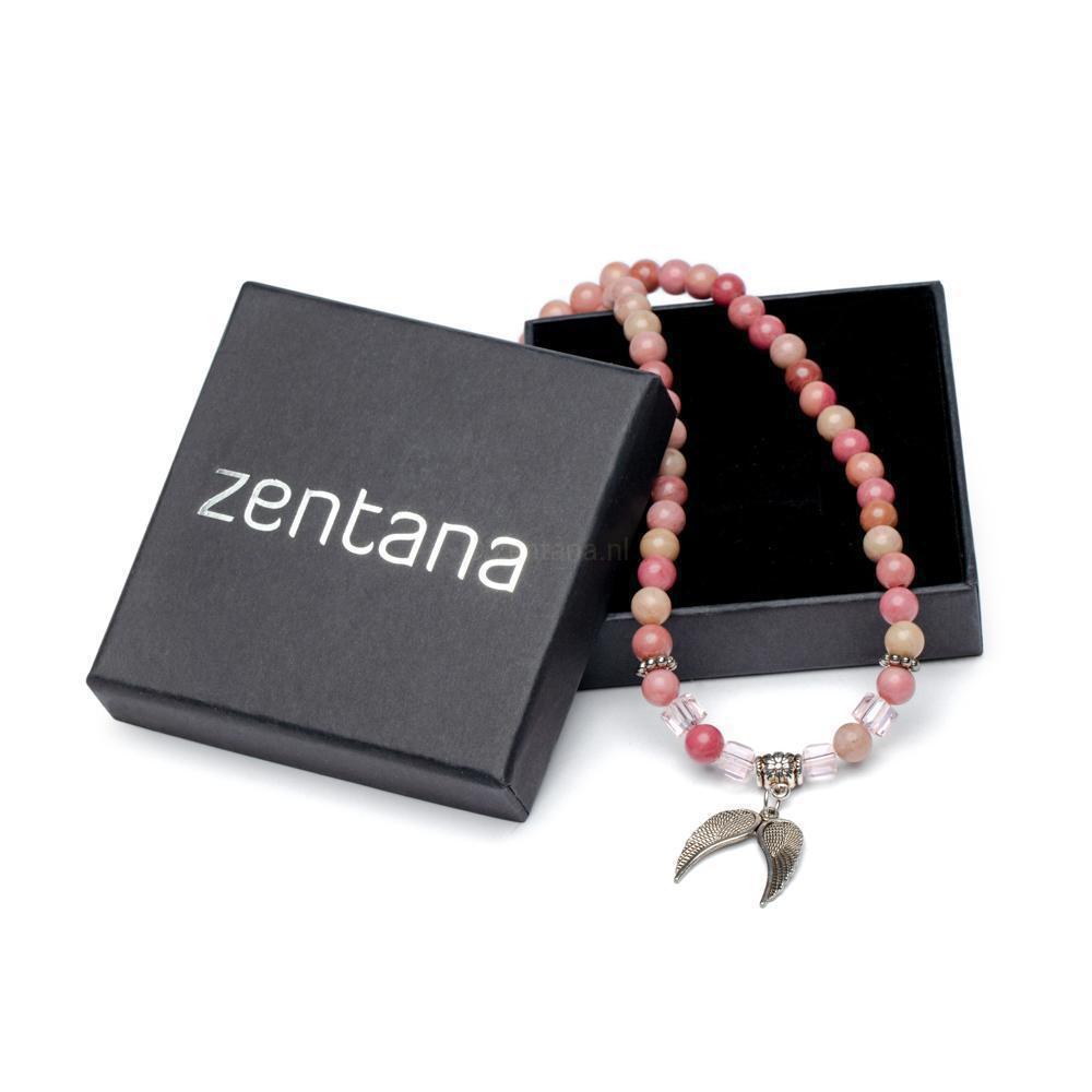 Wikkelarmband Bohemian Ibiza - Roze Rhodoniet - Engel Vleugels - Zelfliefde-Wikkelarmband rhodoniet-Zentana