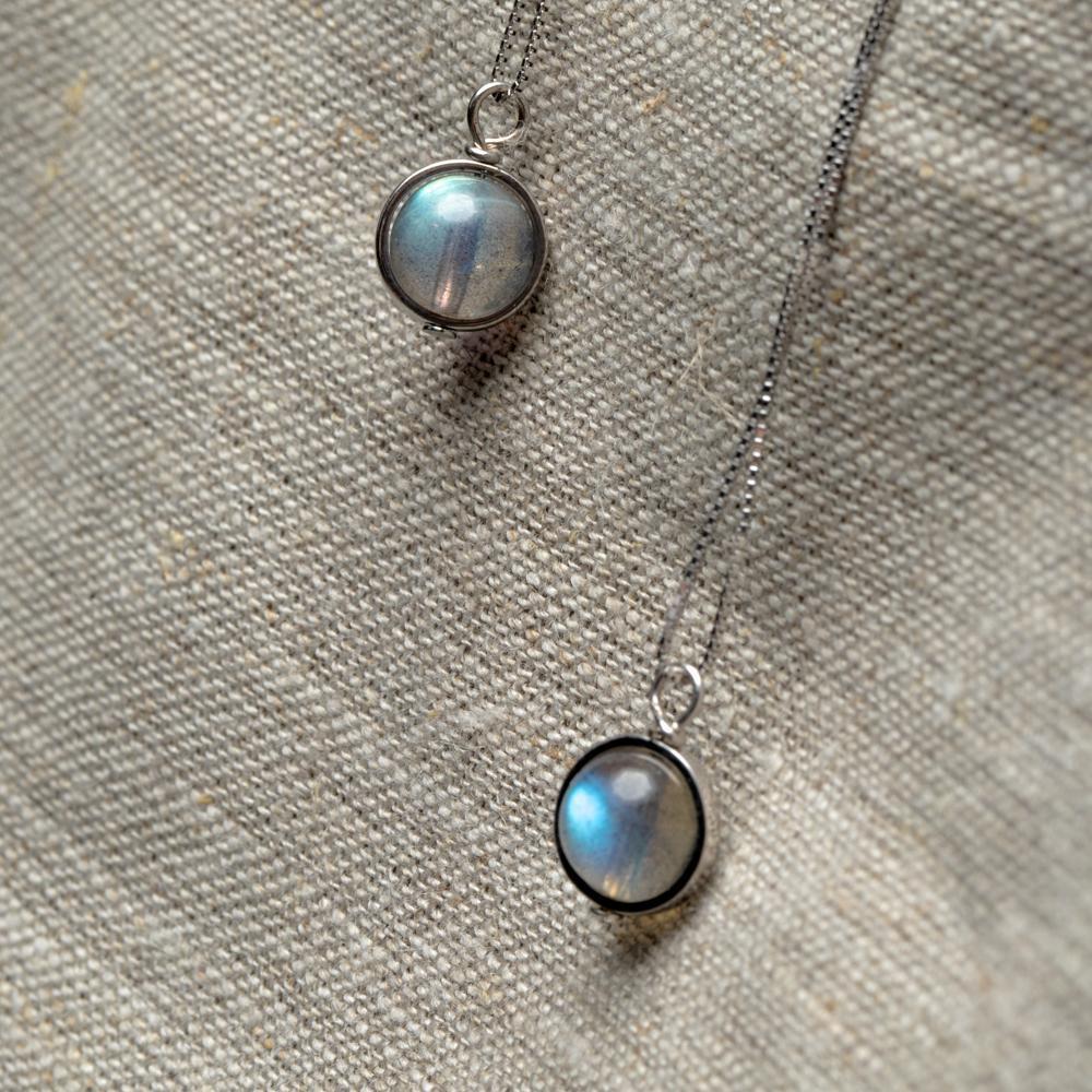 Zilveren Labradoriet Ketting - 925 Sterling Zilver - Rust-Labradoriet ketting-Zentana