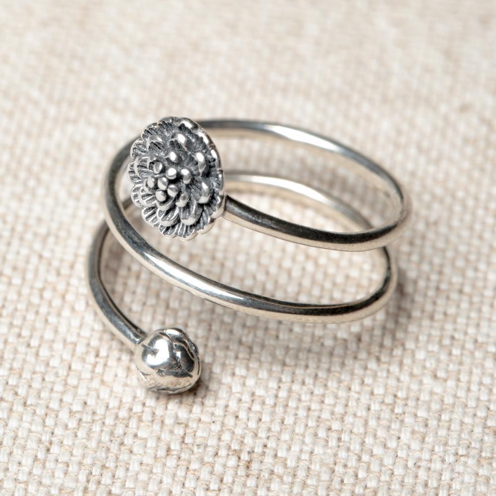 Zilveren Lotus Ring - 925 Sterling Zilver-Lotus Ring-Zentana