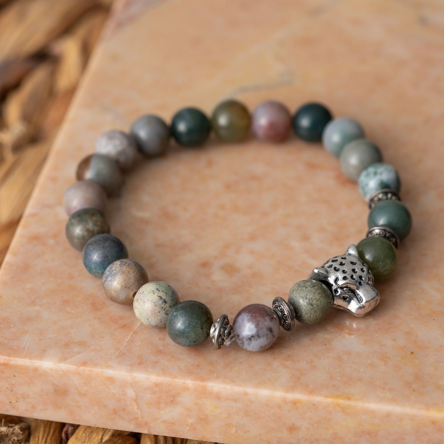 Balance-Armband – Indischer Achat – Leopard – Kontrolle