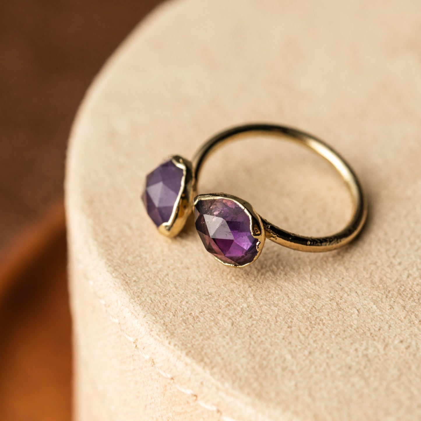 Amethyst Ring - Offener Edelsteinring - Weisheit