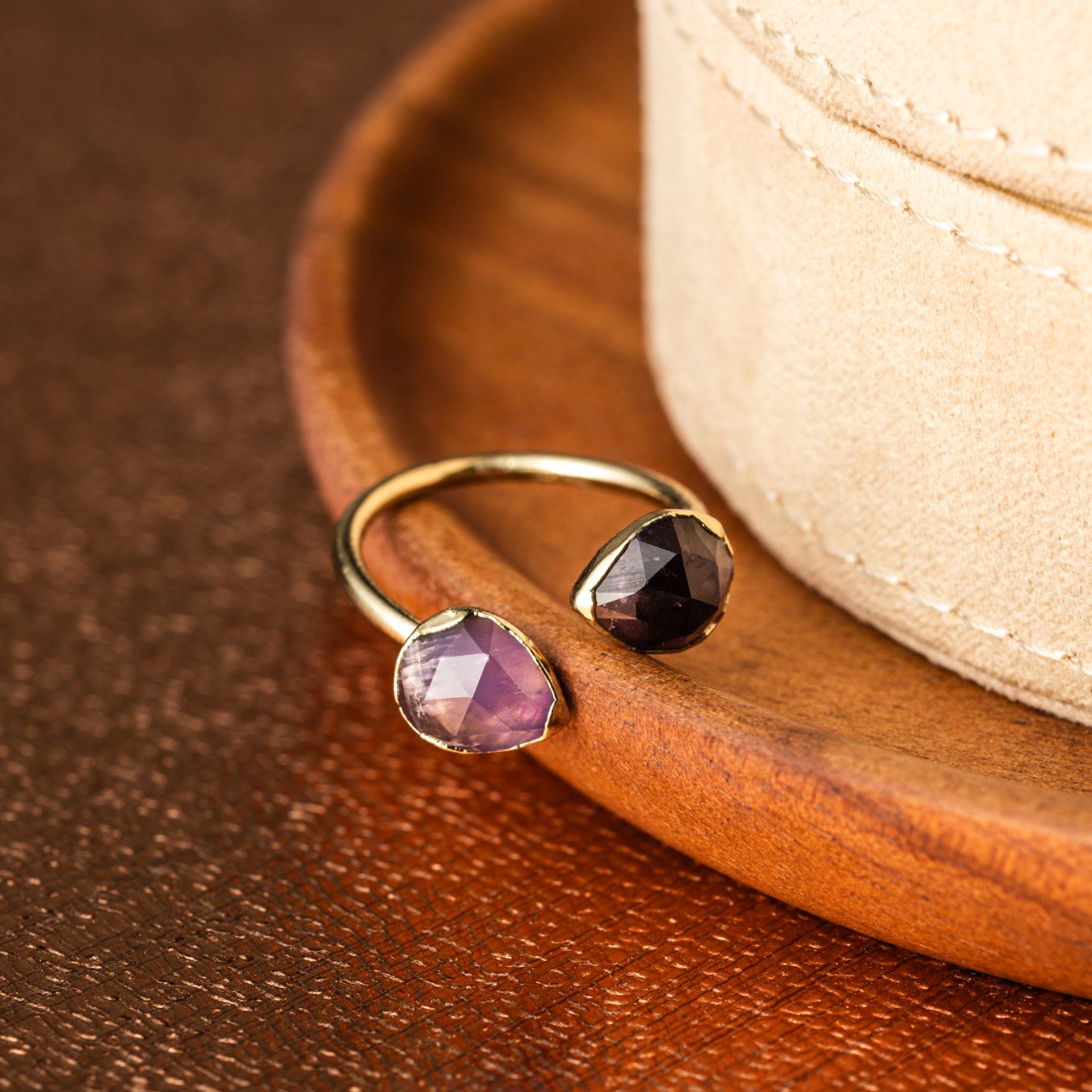 Amethyst Ring - Offener Edelsteinring - Weisheit