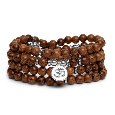 Mala-Halskette und Armband – Ohm – Wengeholz