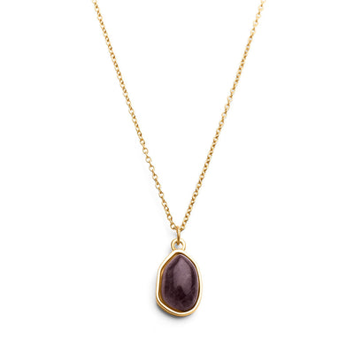 Amethyst-Halskette – 18 Karat vergoldet – Edelstein-Anhänger – Weisheit