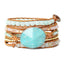 Amazonit Wickelarmband - Indien-Achat - Verstellbar