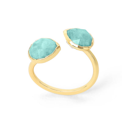 Amazonit Ring - Offener Edelsteinring - Intuition