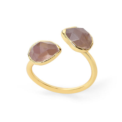Rosenquarz Ring - Offener Edelsteinring - Liebe