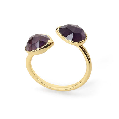 Amethyst Ring - Offener Edelsteinring - Weisheit