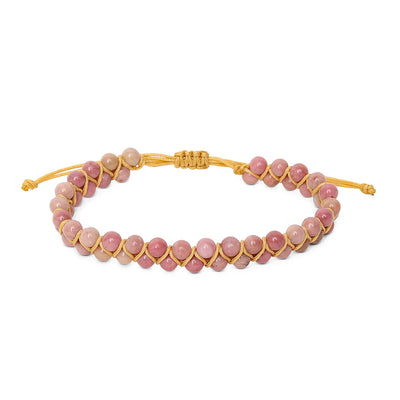 Rhodonit Armband - Doppelt gereiht - Verstellbar
