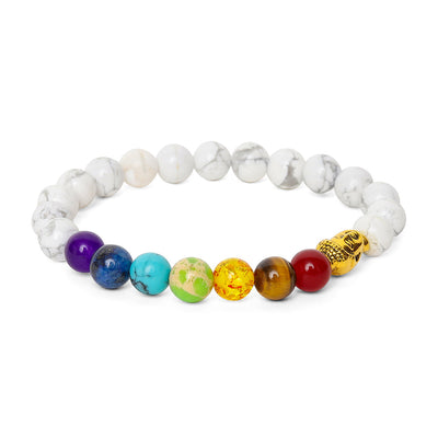 Badu-Chakra-Armband – Howlith-Buddha – beruhigend