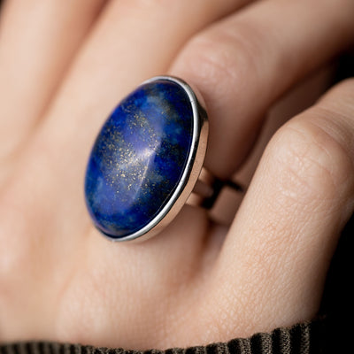 Lapislazuli-Ring – Cabochon-Edelstein – Freundschaft