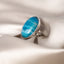 Achat-Ring – Cabochon-Edelstein – Blauer Spitzenachat – Stabilität