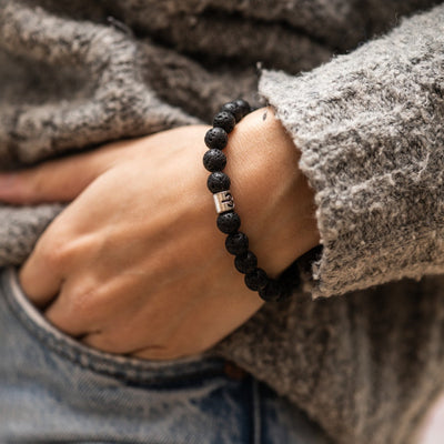 Sternzeichen-Edelstein-Armband – Lavastein-Silber – Horoskop-Armband