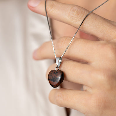 Anhänger Edelstein Herz - Cut Heart Mahagoni Obsidian - Selbsterkenntnis