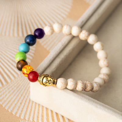 Badu-Chakra-Armband – Howlith-Buddha – beruhigend