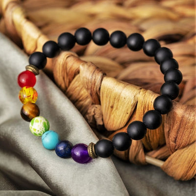 Badu-Chakra-Armband – Mattierter Onyx – Konzentration