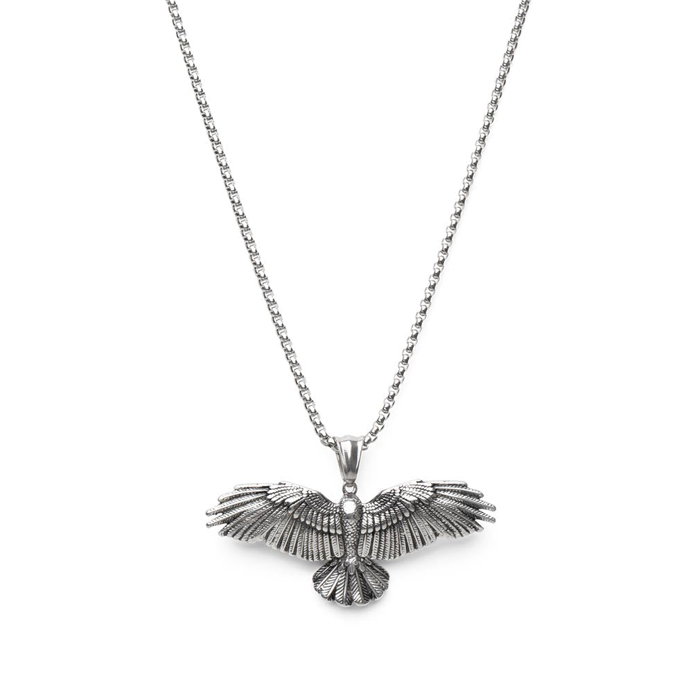 Adler-Halskette – Edelstahl – Raubvogel-Anhänger – Unabhängigkeit