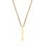 Minimalistische Halskette – Stabwürfel-Anhänger – Edelstahl – Gold