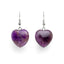 Amethyst-Herz-Ohrring – Edelstein-Herz – Edelstahl-Ohrringe