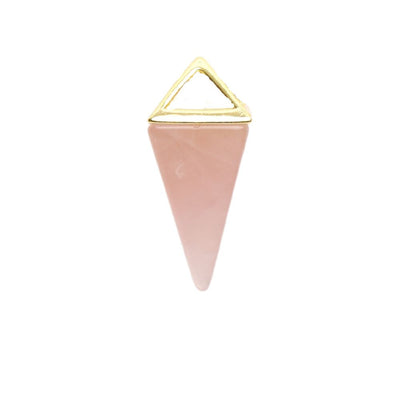 Rosenquarz-Anhänger – Halskette mit Anhänger – Goldene Pyramide
