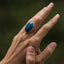 Achat-Ring – Cabochon-Edelstein – Blauer Spitzenachat – Stabilität