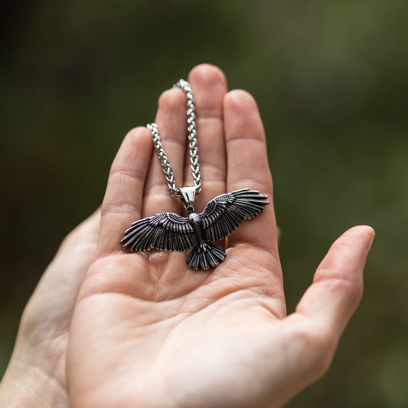 Adler-Halskette – Edelstahl – Raubvogel-Anhänger – Unabhängigkeit
