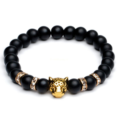 Balance-Armband - Onyx - Leopard goldfarben - Focus