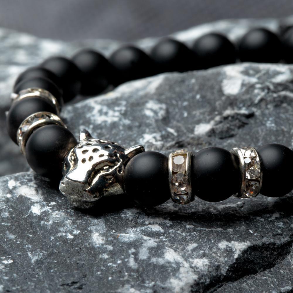 Balance-Armband - Onyx - Leopard Silberfarben - Focus