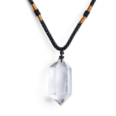 Bergkristall-Halskette – Kristall-Spitzen-Anhänger – grober Schliff – Entspannung