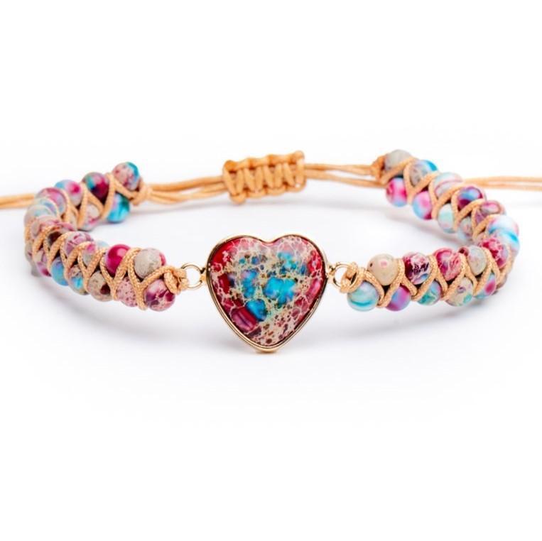 Bohemian Armband - Imperial Jaspis Rood - Hart - Verstelbaar - Zelfliefde-Bohemian armband-Zentana
