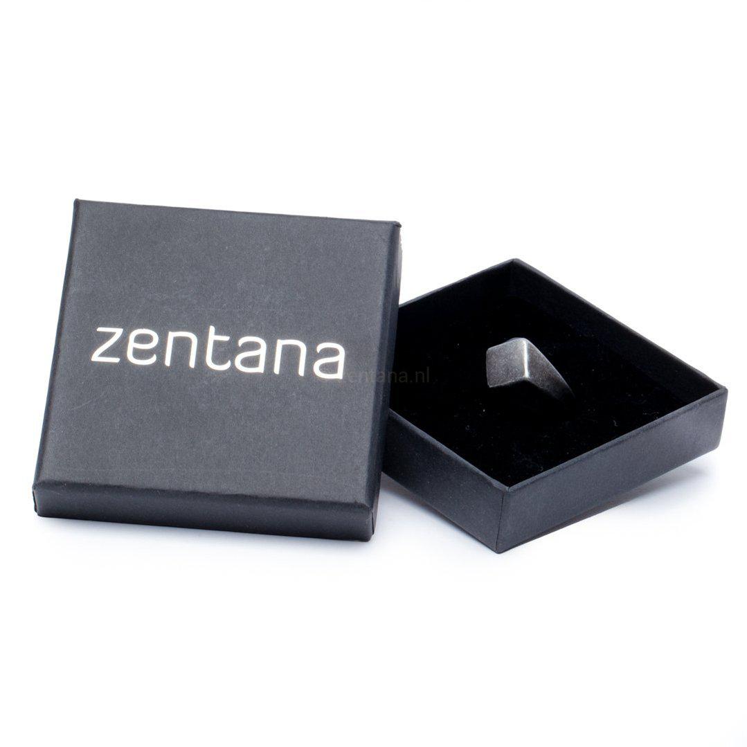 Minimalistische RVS Ring - Verweerde Finish - Modern Geometrisch Vierkant - Evenwicht-Ring vierkant-8-Zentana