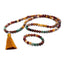2er-Set – Mala-Halskette + Armband – handgefertigt – Mookait und Türkis – Balance