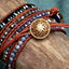 Wickelarmband Leder – Lapislazuli & Sodalith – grober Schnitt – Weisheit