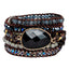 Wikkelarmband Onyx & Frosted Agaat - Grof Geslepen - Focus-Onyx wikkelarmband-Zentana